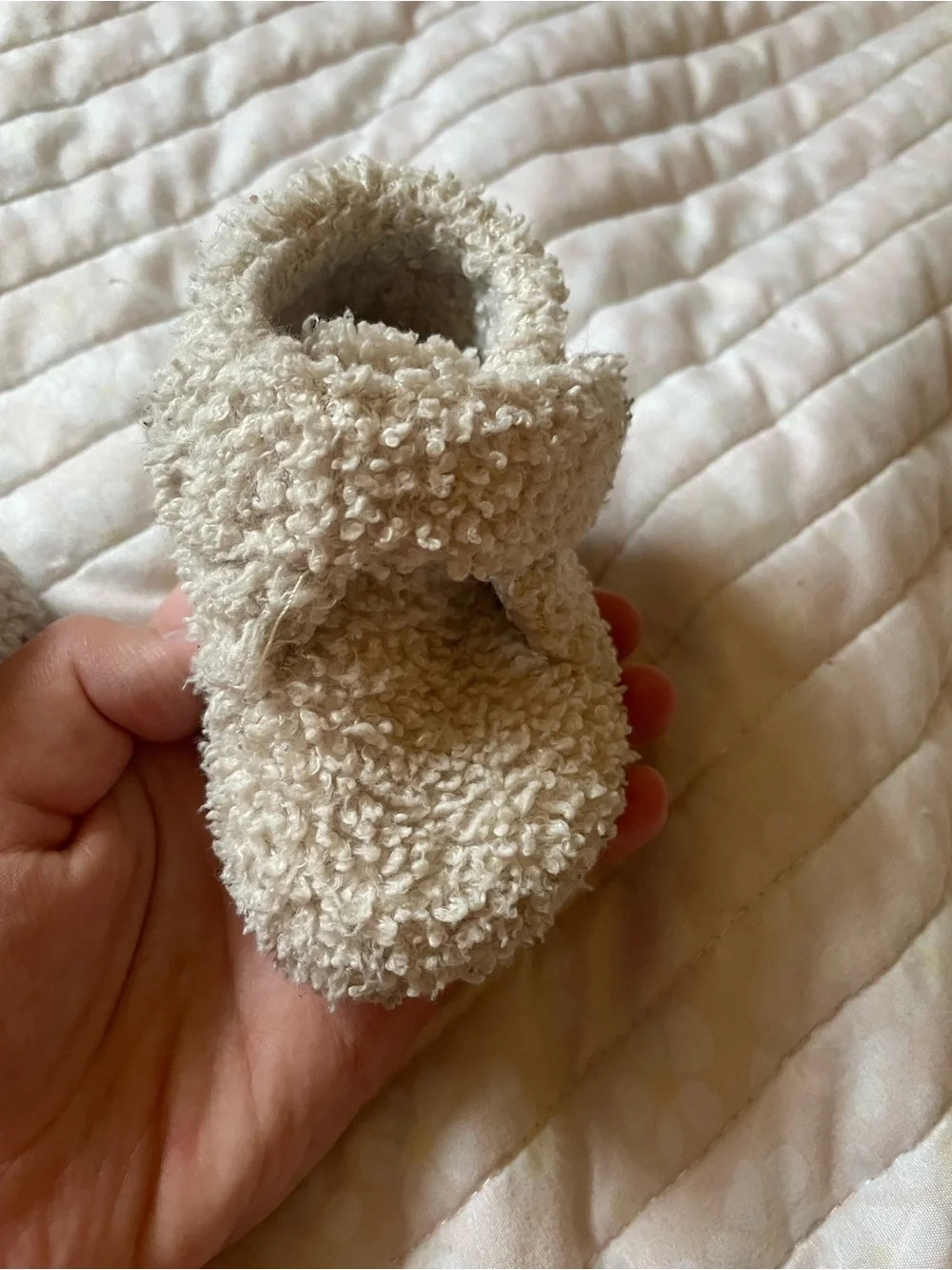 ADD ON Cozy Sherpa Baby Booties - Cream Baby Shoes *My FAVORITE pair*